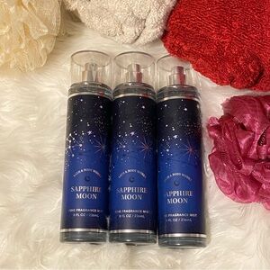 NWT♥️Saphire moon Bath and Body Works lot bundle 3 pieces fine fragance mist♥️